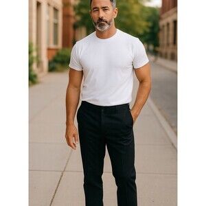 Calvin Klein Men’s Black Tuxedo Dress Pants 36W x 34L Stretch Slim